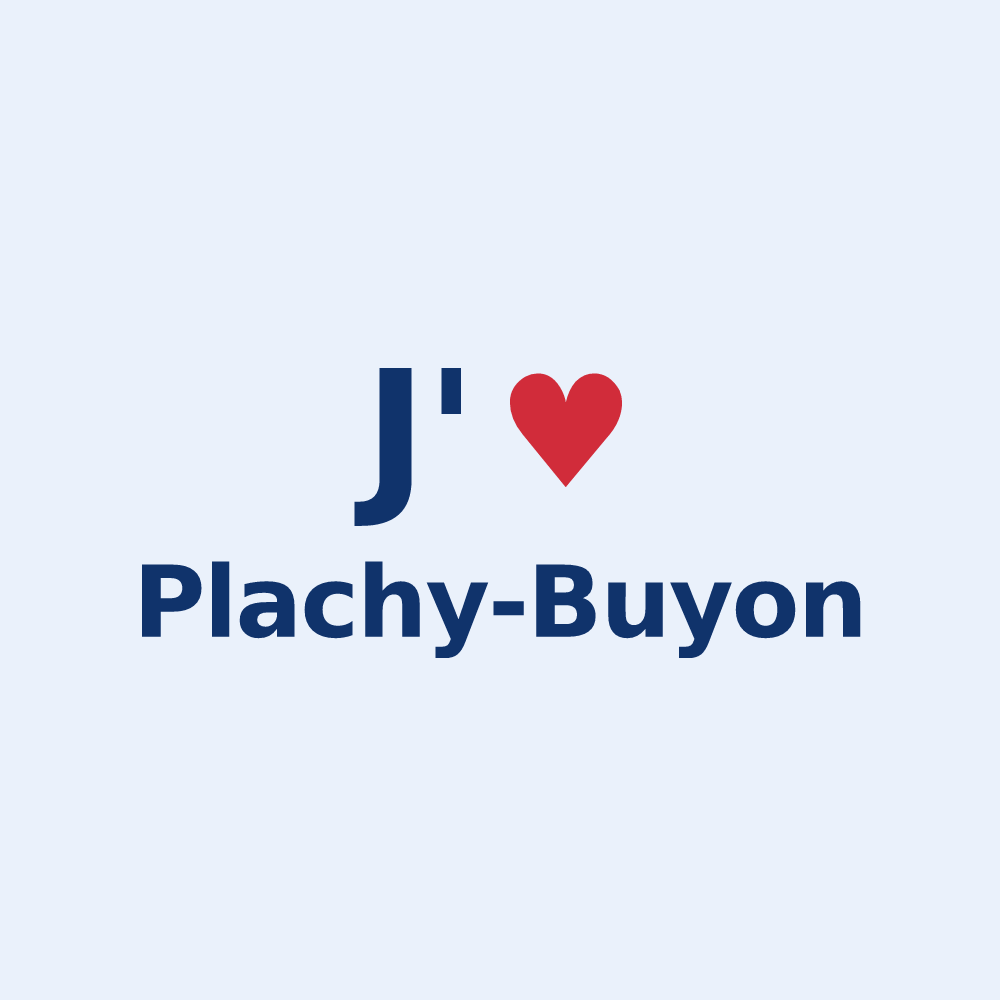 Sticker personnalisé Plachy-Buyon — design J'aime Plachy-Buyon