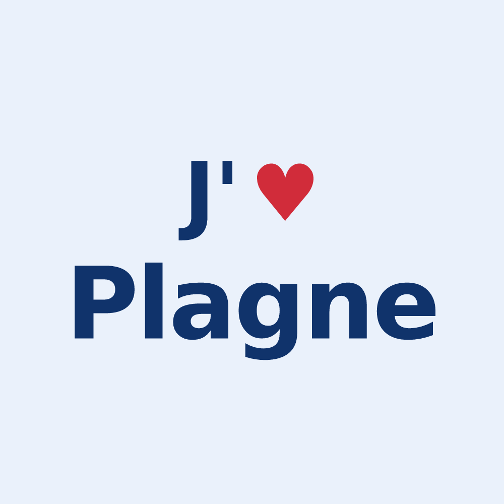Sticker personnalisé Plagne — design J'aime Plagne