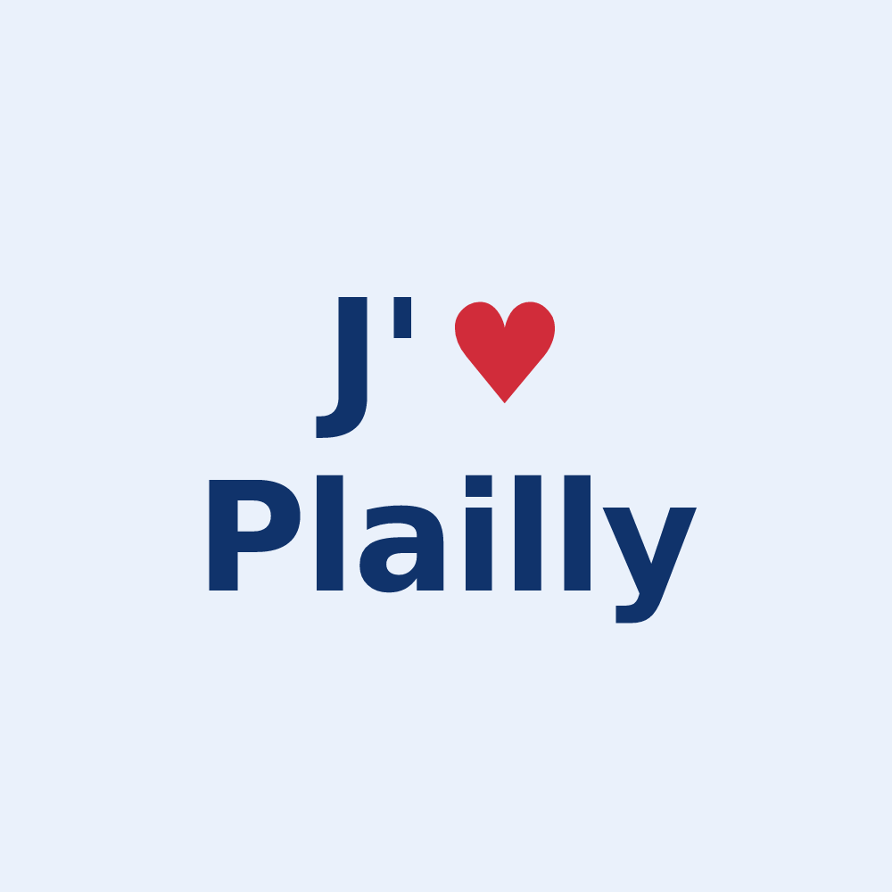 Sticker personnalisé Plailly — design J'aime Plailly