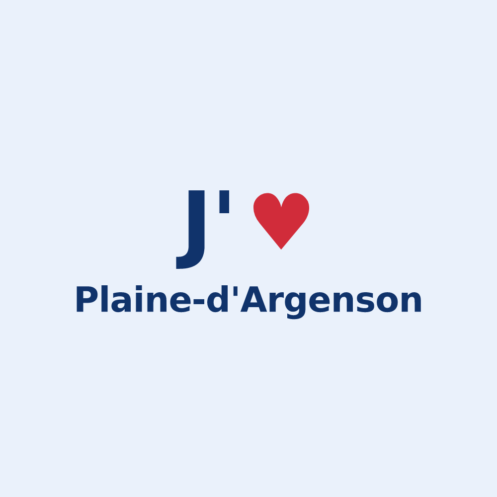 Sticker personnalisé Plaine-d'Argenson — design « J'aime Plaine-d'Argenson » imprimé sur le sticker
