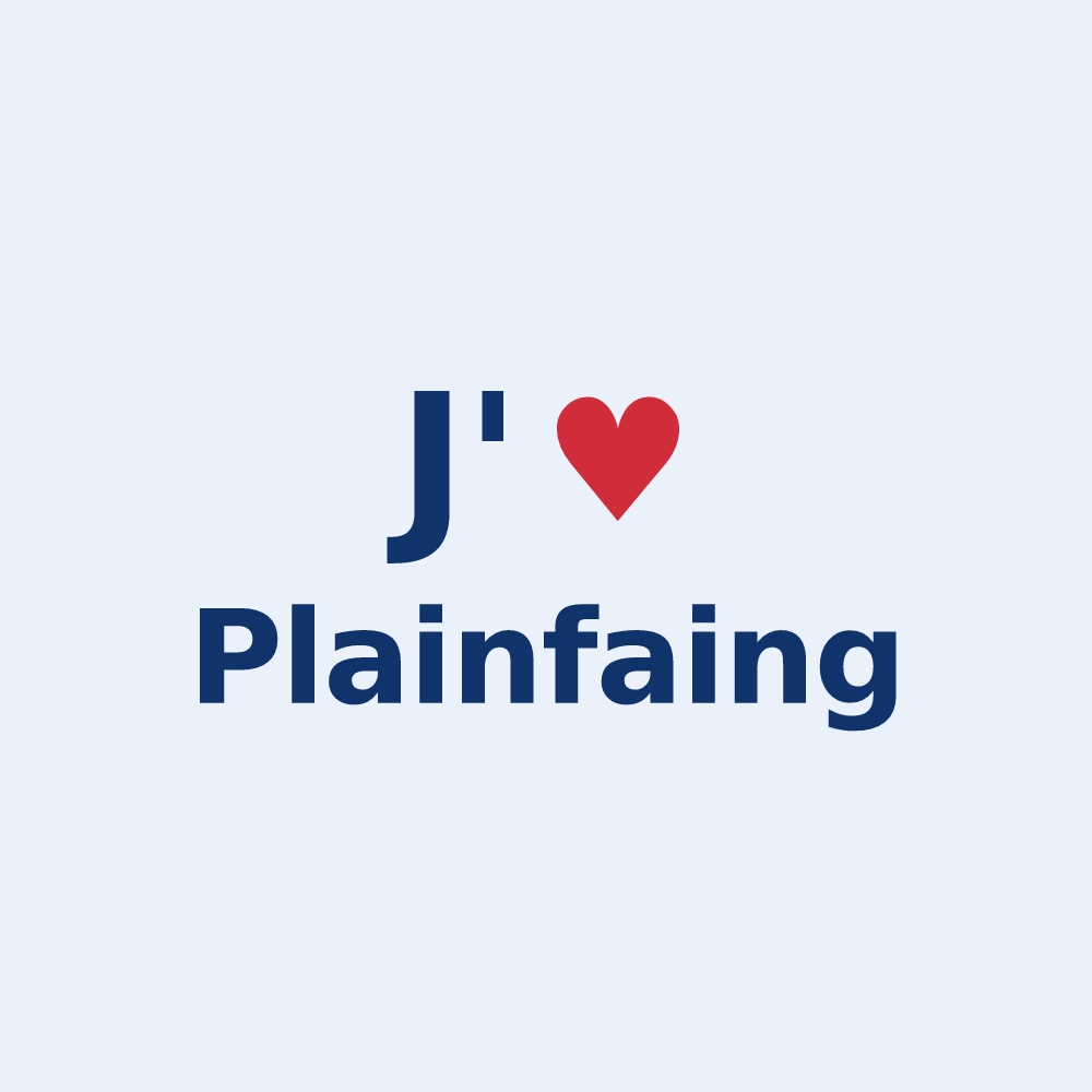 Sticker personnalisé Plainfaing — design « J'aime Plainfaing » imprimé sur le sticker