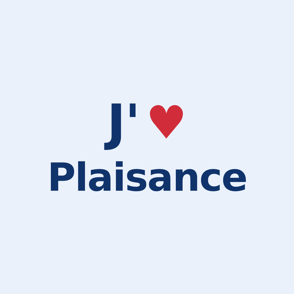 Sticker personnalisé Plaisance — design J'aime Plaisance