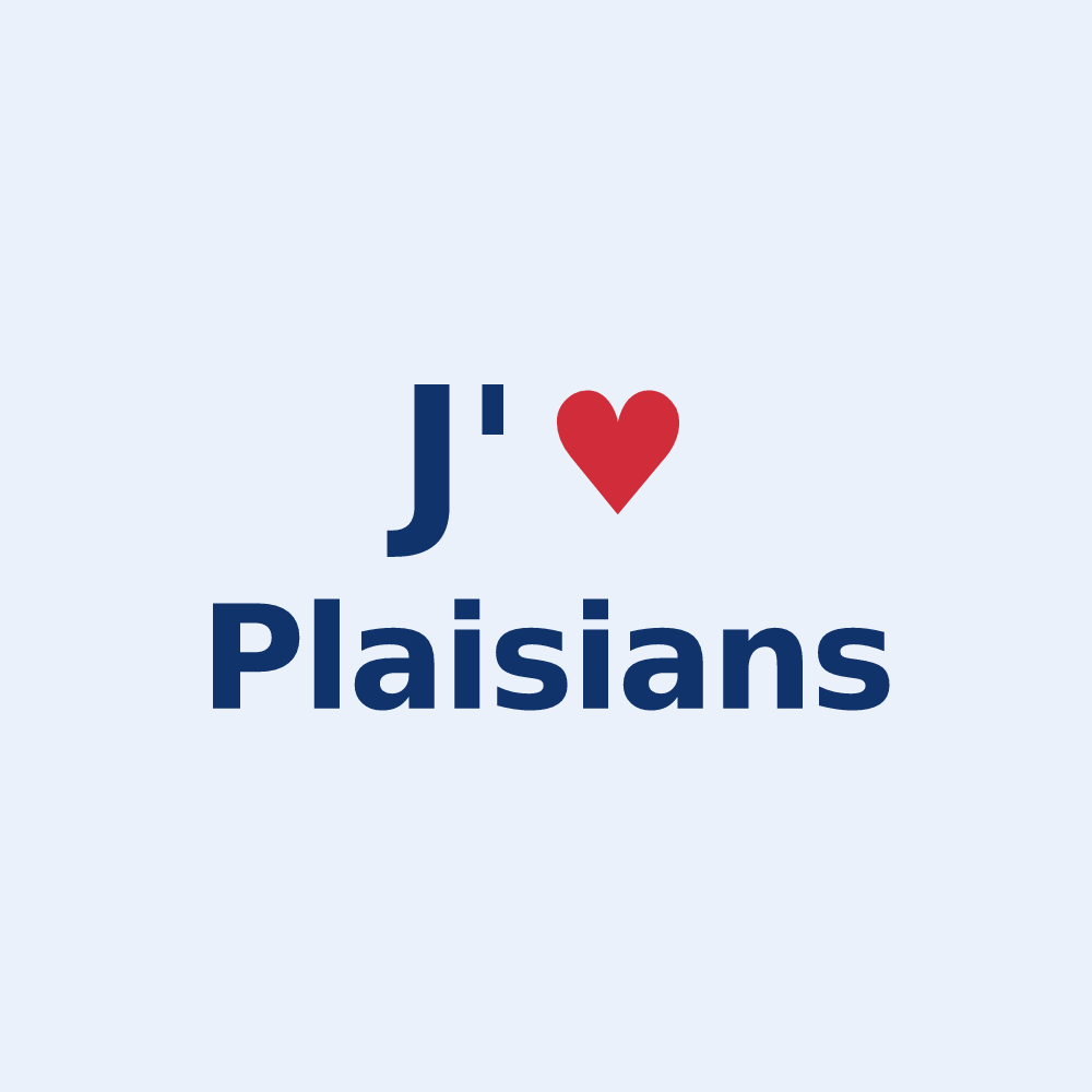 Sticker personnalisé Plaisians — design J'aime Plaisians