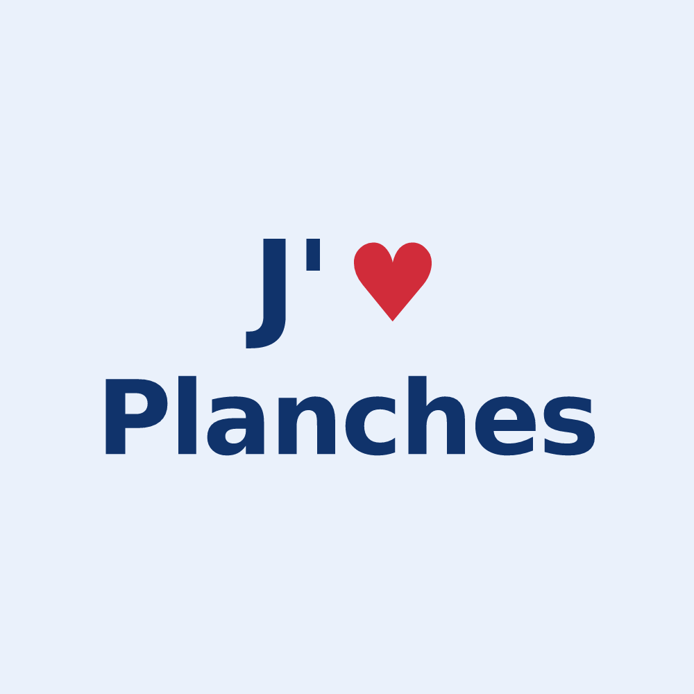 Sticker personnalisé Planches — design J'aime Planches