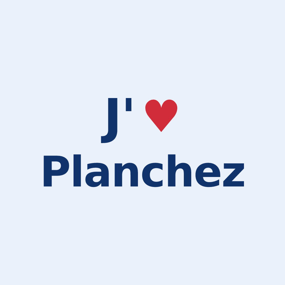 Sticker personnalisé Planchez — design J'aime Planchez