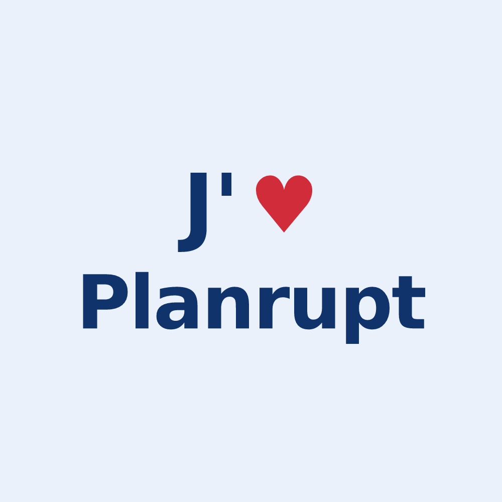 Sticker personnalisé Planrupt — design J'aime Planrupt