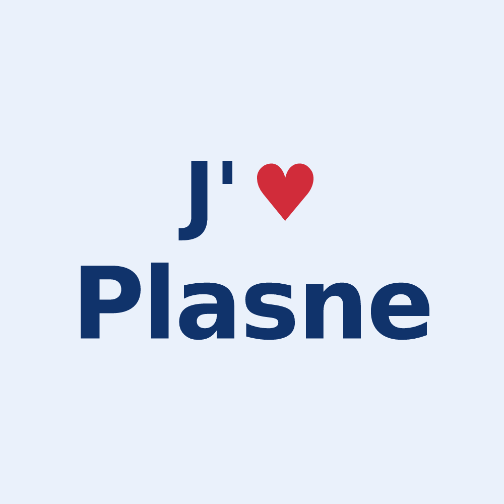 Sticker personnalisé Plasne — design J'aime Plasne