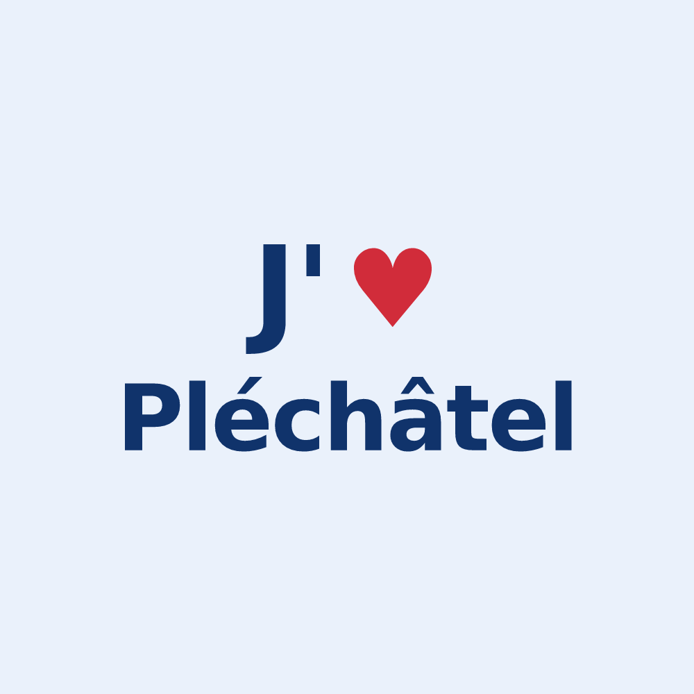 Sticker personnalisé Pléchâtel — design J'aime Pléchâtel