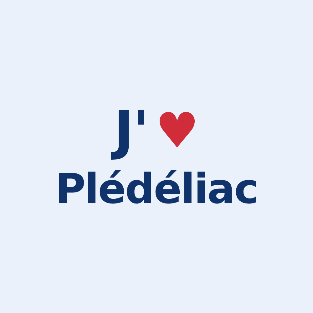 Sticker personnalisé Plédéliac — design J'aime Plédéliac