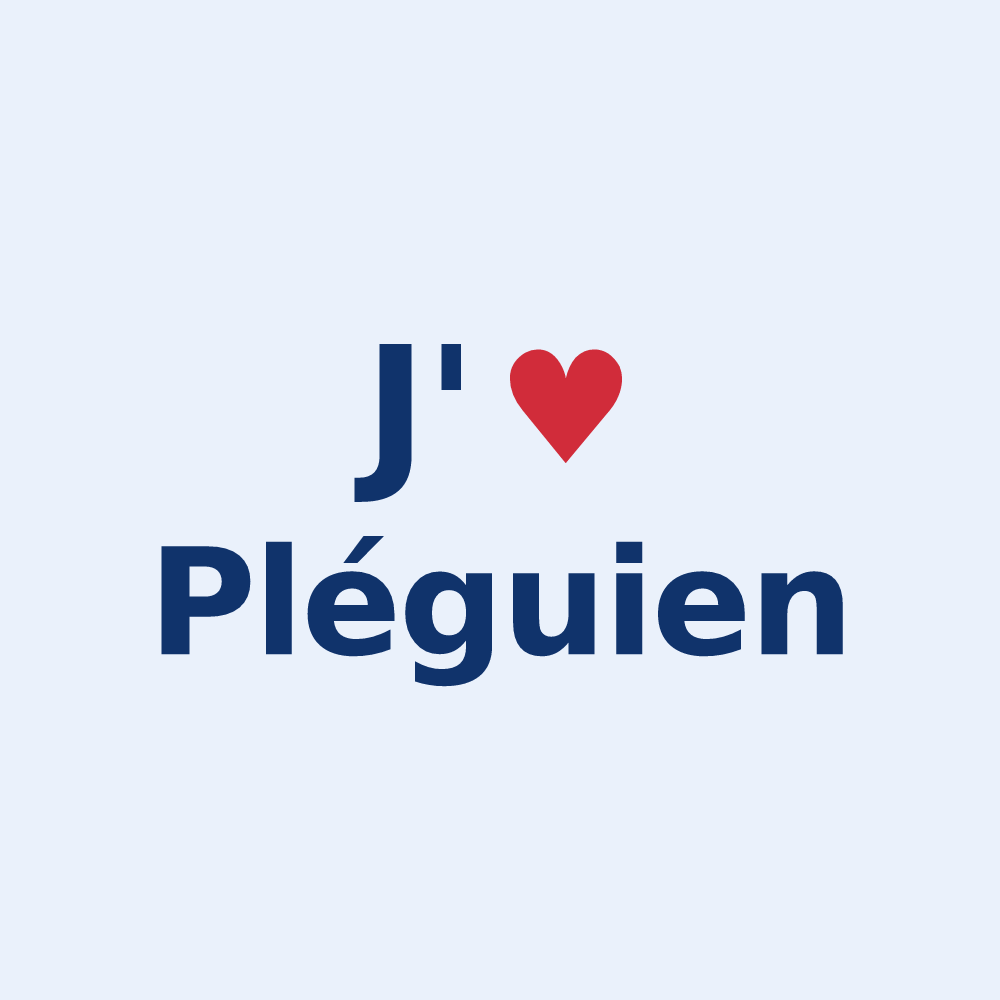 Sticker personnalisé Pléguien — design « J'aime Pléguien » imprimé sur le sticker
