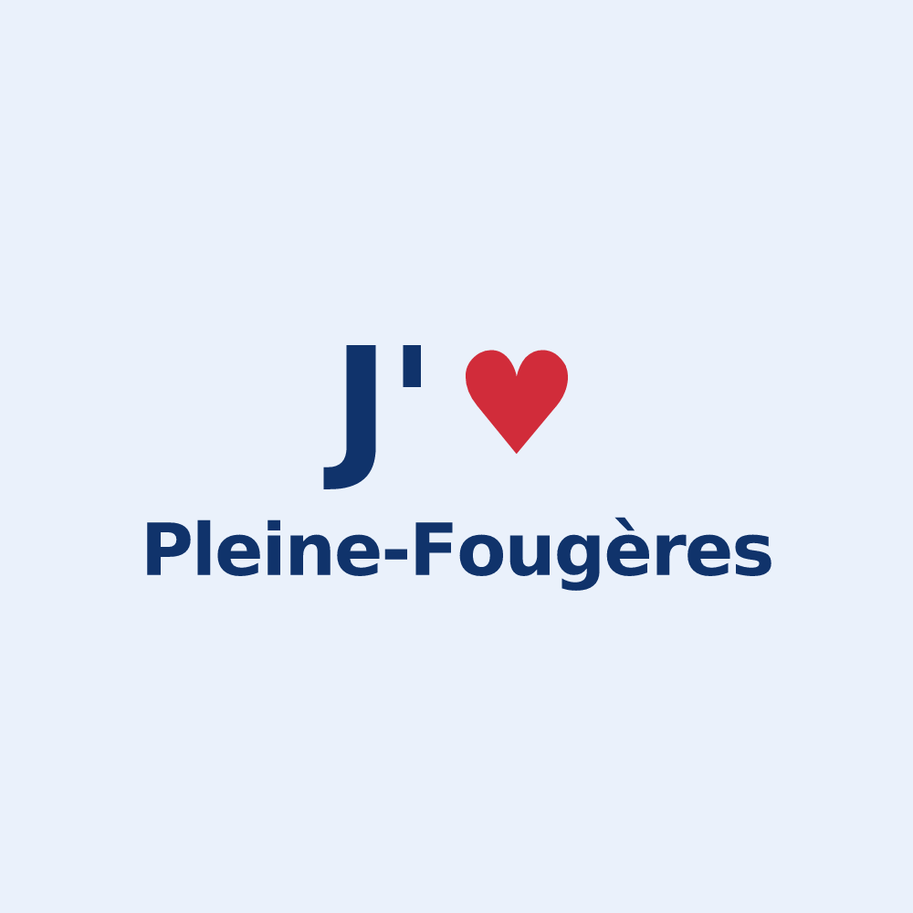 Sticker personnalisé Pleine-Fougères — design J'aime Pleine-Fougères