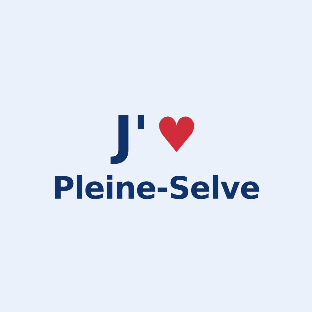 Sticker personnalisé Pleine-Selve — design J'aime Pleine-Selve