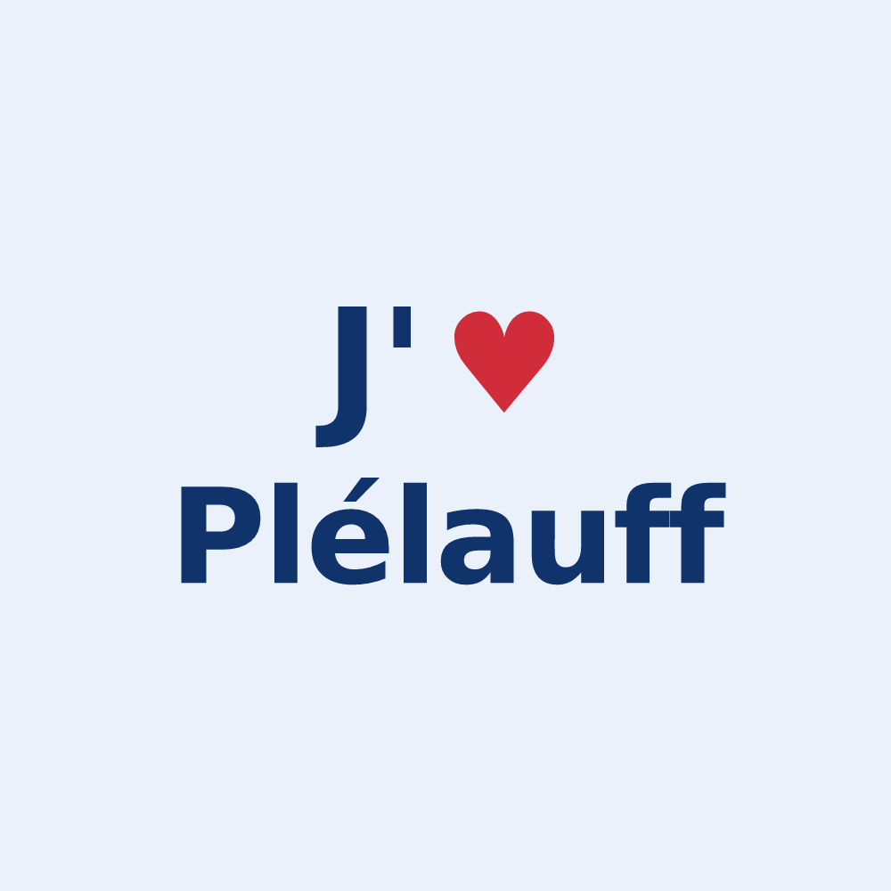 Sticker personnalisé Plélauff — design J'aime Plélauff