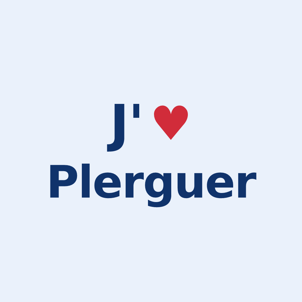 Sticker personnalisé Plerguer — design J'aime Plerguer