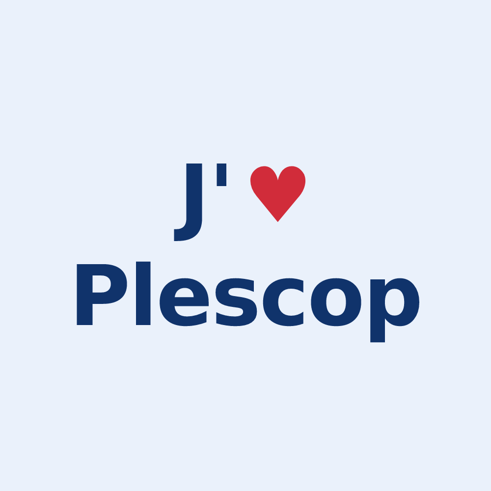 Sticker personnalisé Plescop — design J'aime Plescop