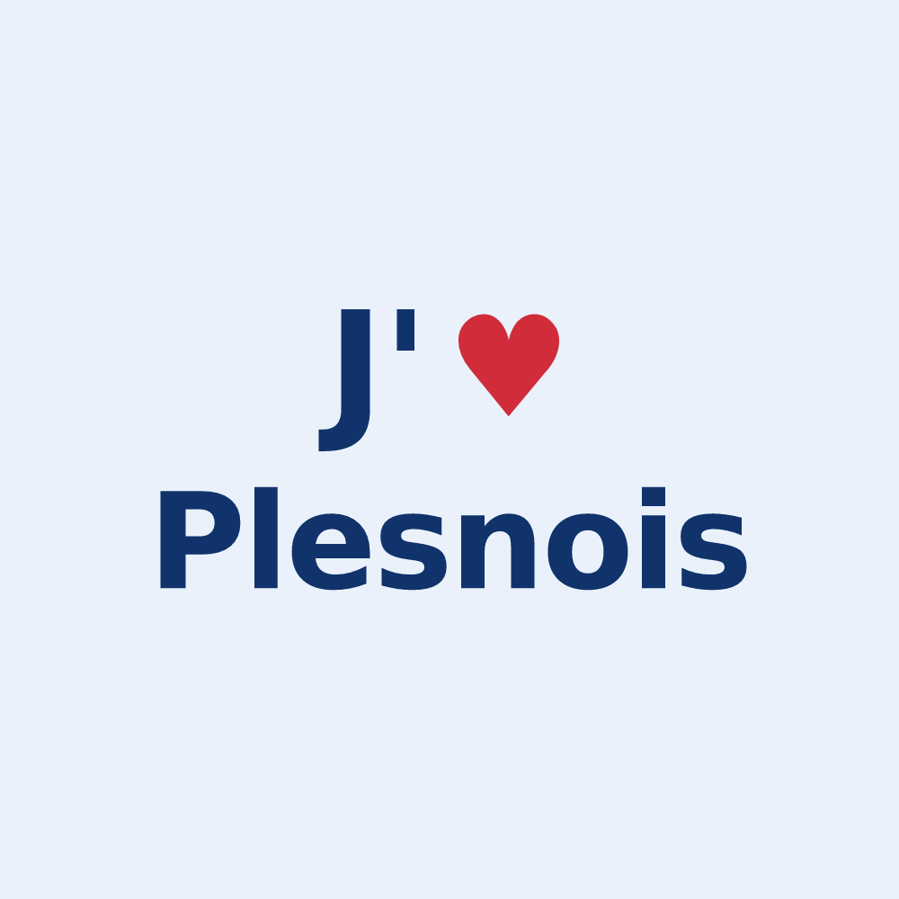 Sticker personnalisé Plesnois — design J'aime Plesnois