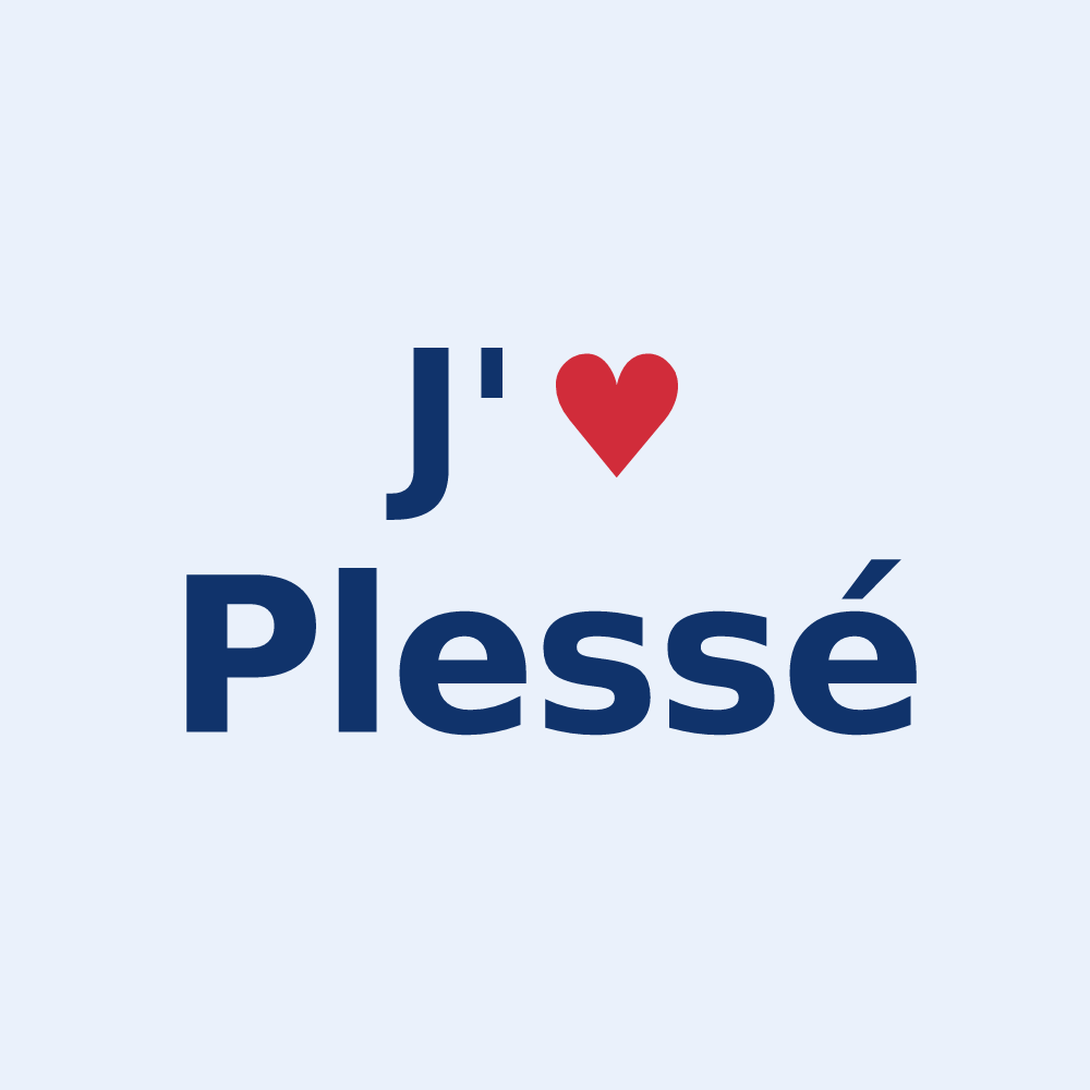 Sticker personnalisé Plessé — design J'aime Plessé