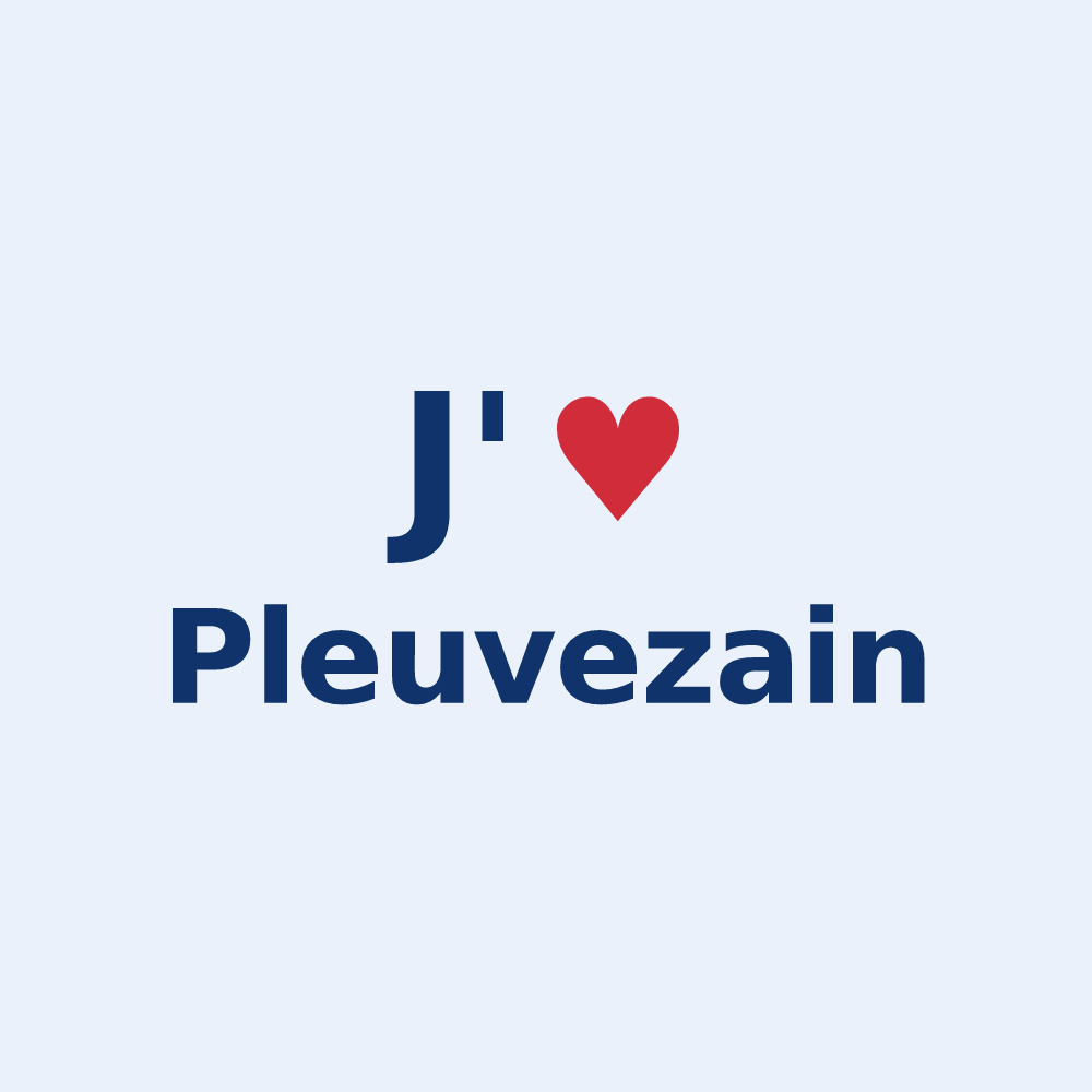 Sticker personnalisé Pleuvezain — design J'aime Pleuvezain