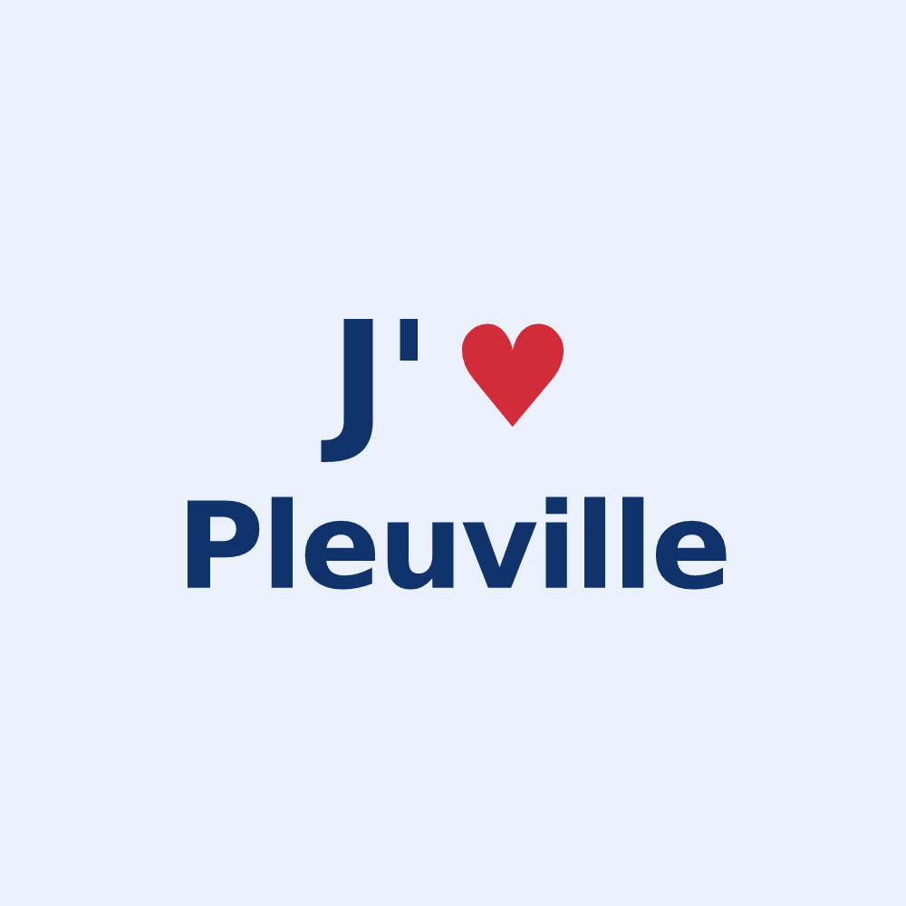 Sticker personnalisé Pleuville — design « J'aime Pleuville » imprimé sur le sticker