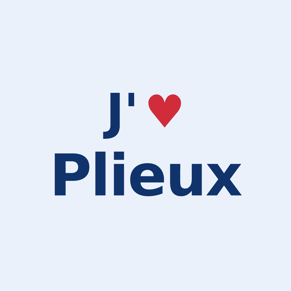Sticker personnalisé Plieux — design J'aime Plieux