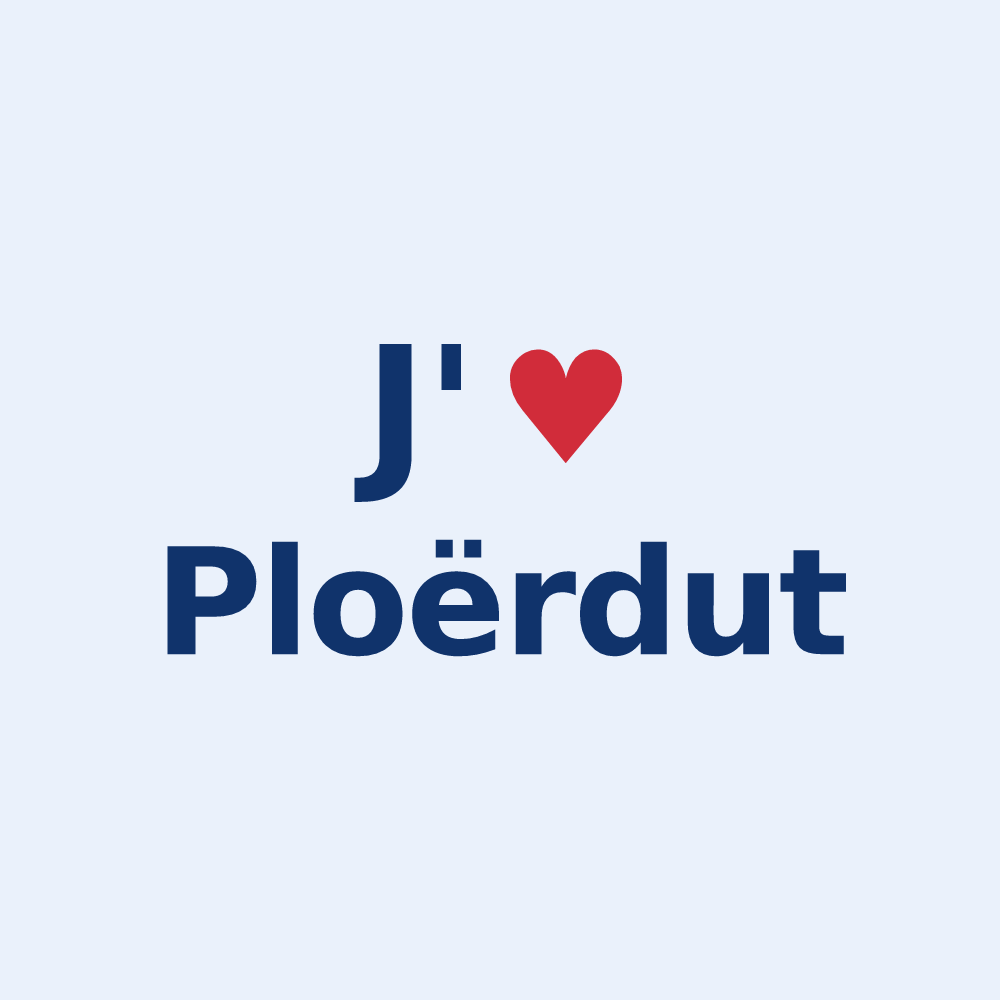 Sticker personnalisé Ploërdut — design J'aime Ploërdut