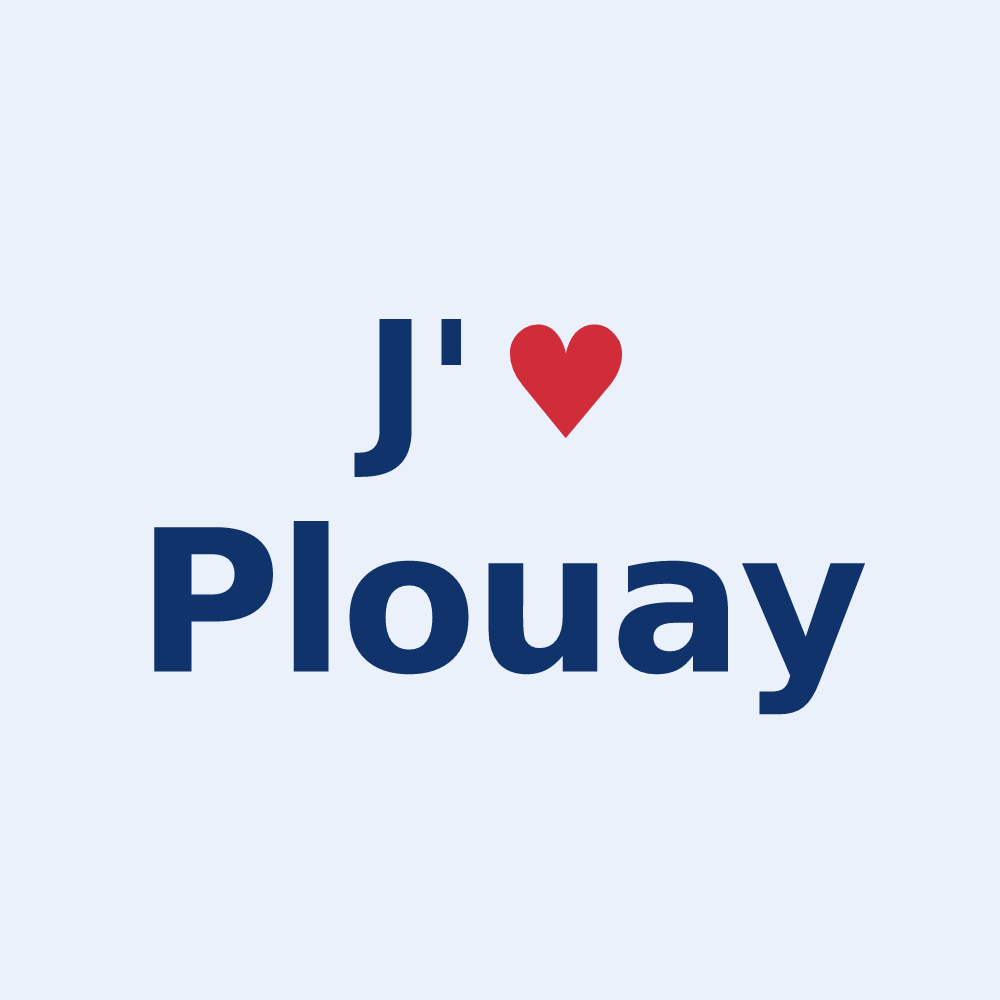 Sticker personnalisé Plouay — design « J'aime Plouay » imprimé sur le sticker