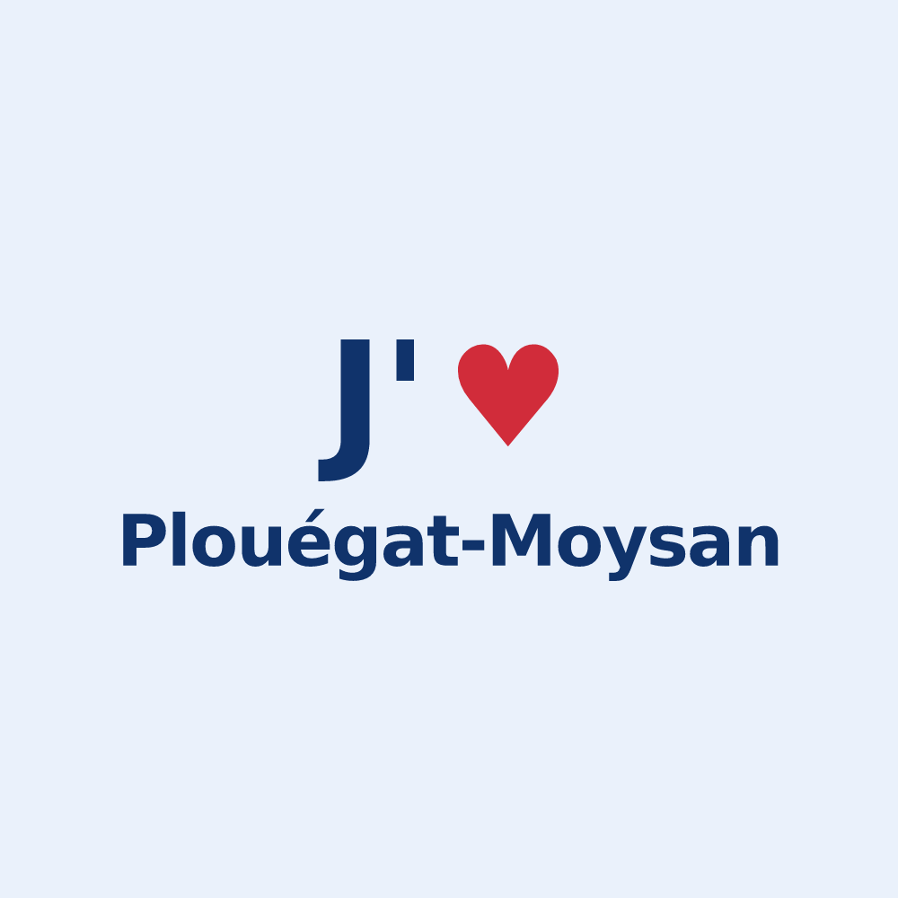 Sticker personnalisé Plouégat-Moysan — design J'aime Plouégat-Moysan
