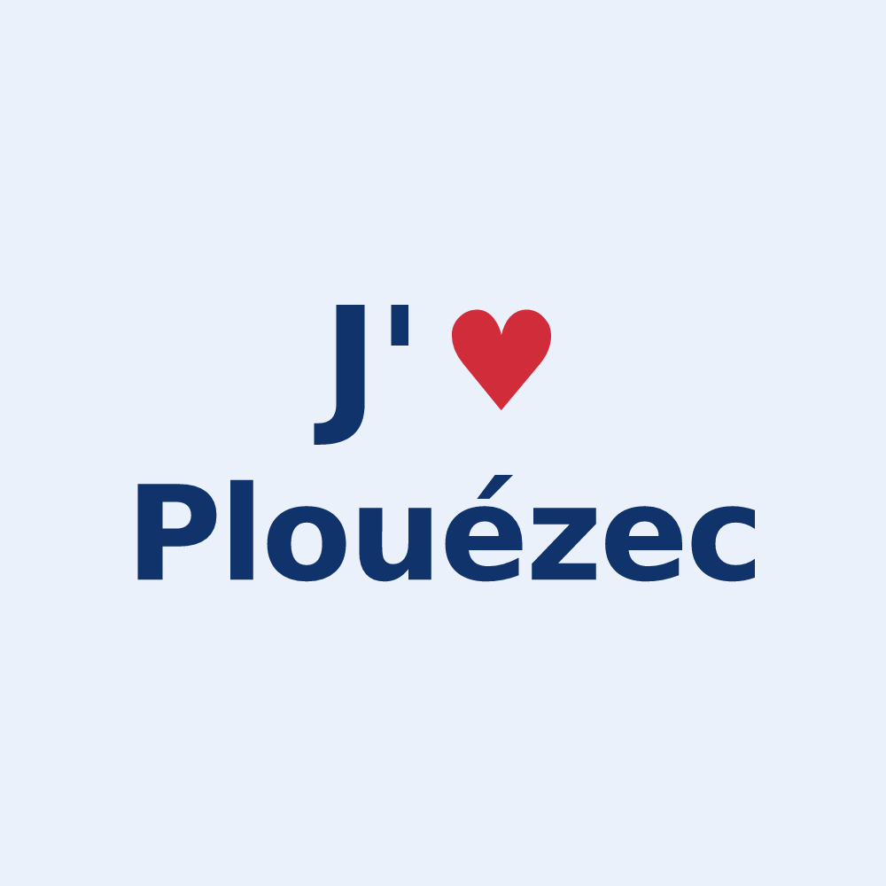 Sticker personnalisé Plouézec — design « J'aime Plouézec » imprimé sur le sticker