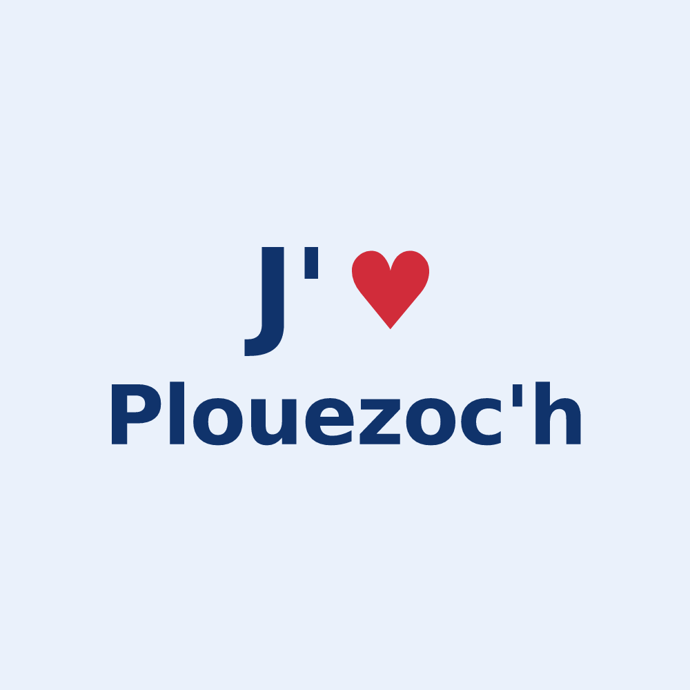 Sticker personnalisé Plouezoc'h — design J'aime Plouezoc'h