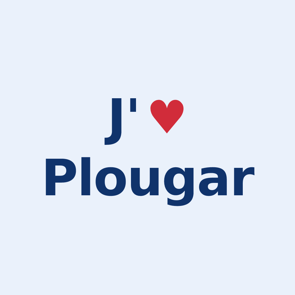 Sticker personnalisé Plougar — design J'aime Plougar