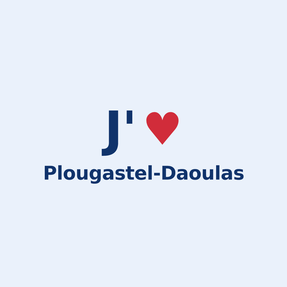 Sticker personnalisé Plougastel-Daoulas — design J'aime Plougastel-Daoulas