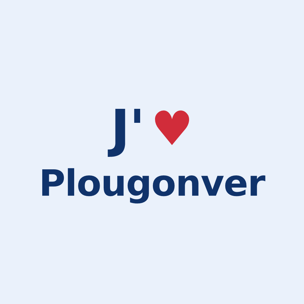Sticker personnalisé Plougonver — design J'aime Plougonver