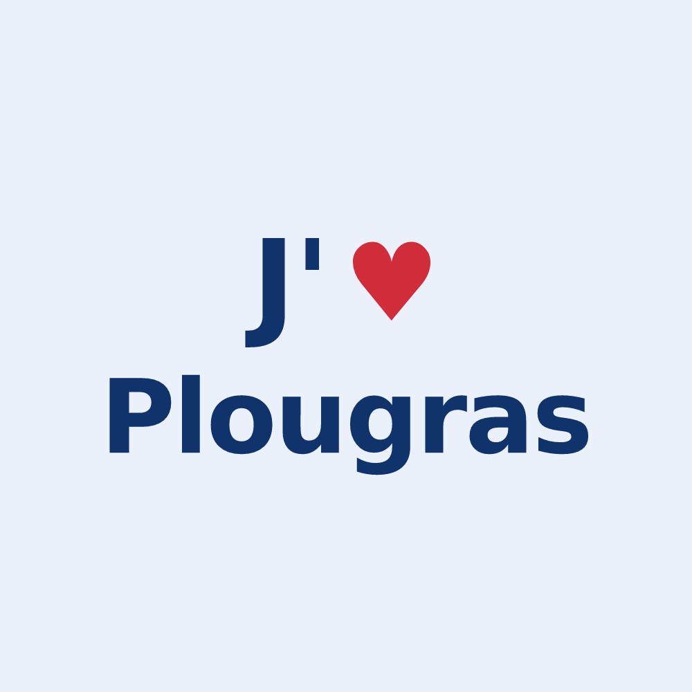 Sticker personnalisé Plougras — design J'aime Plougras