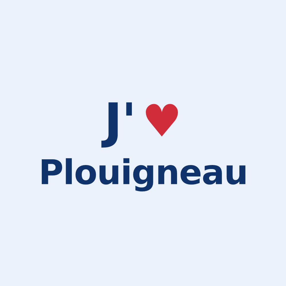 Sticker personnalisé Plouigneau — design « J'aime Plouigneau » imprimé sur le sticker
