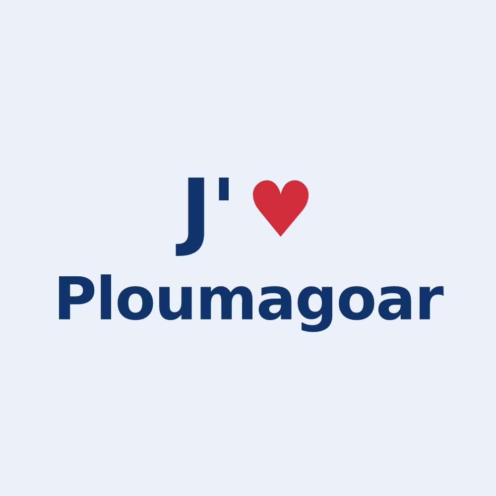 Sticker personnalisé Ploumagoar — design J'aime Ploumagoar