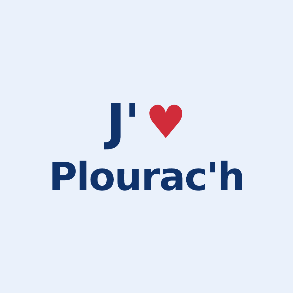 Sticker personnalisé Plourac'h — design J'aime Plourac'h