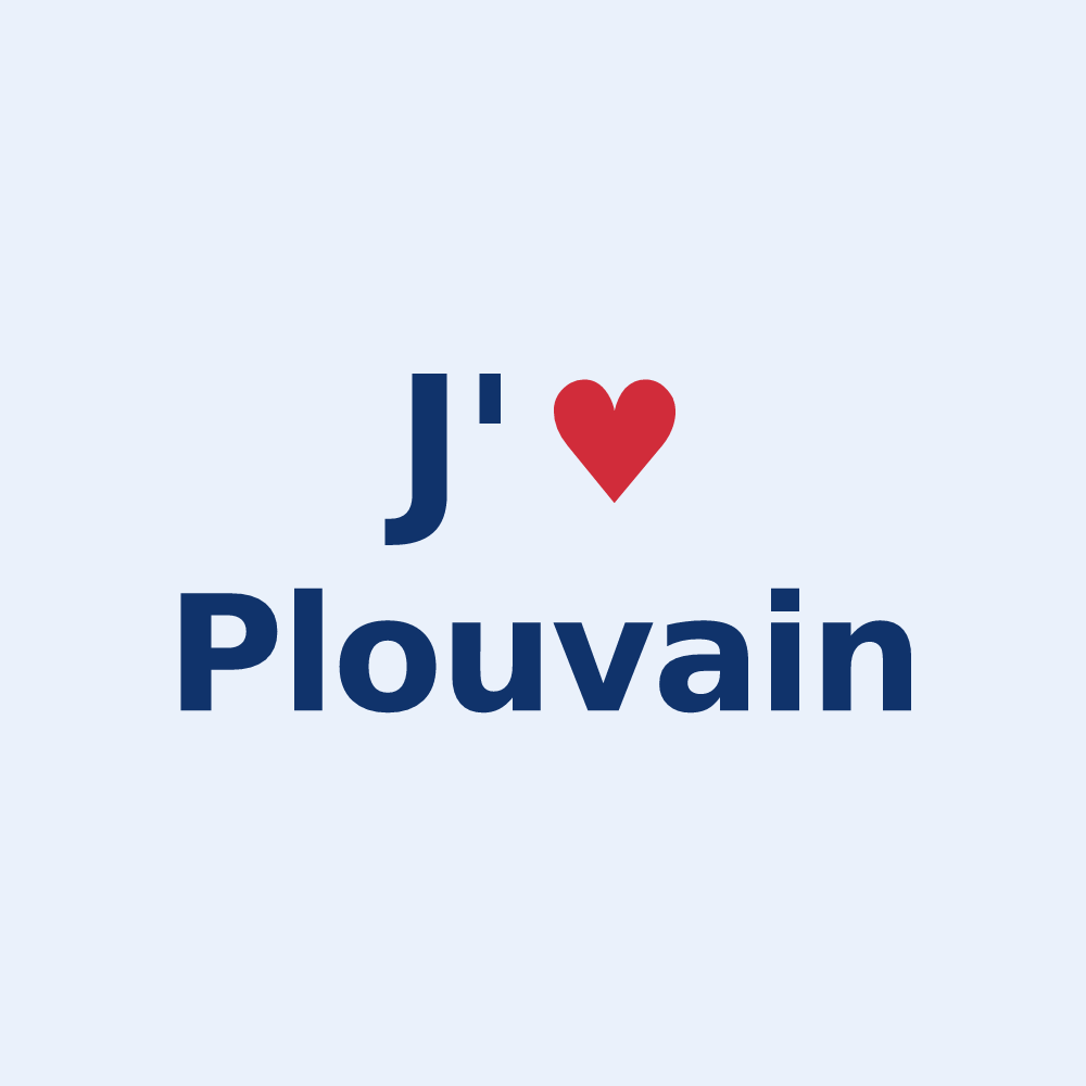 Sticker personnalisé Plouvain — design J'aime Plouvain