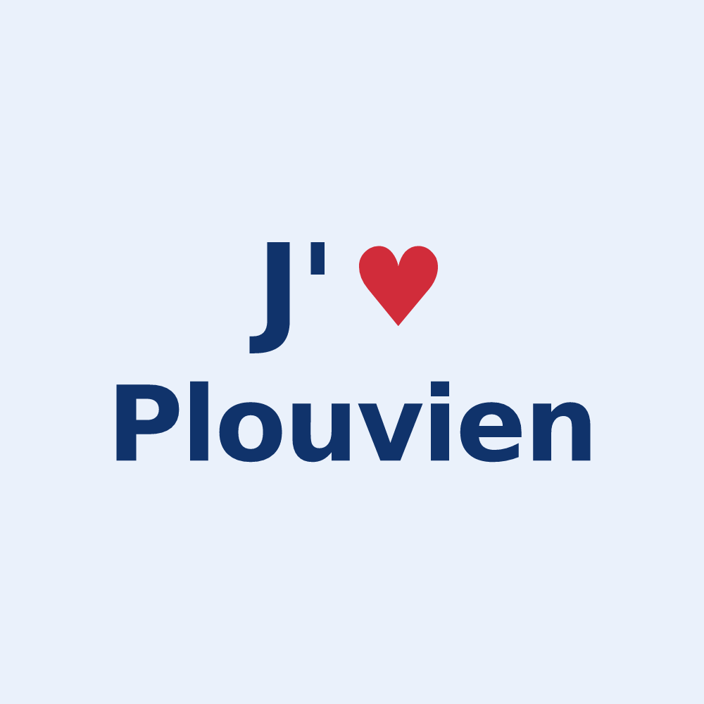 Sticker personnalisé Plouvien — design « J'aime Plouvien » imprimé sur le sticker