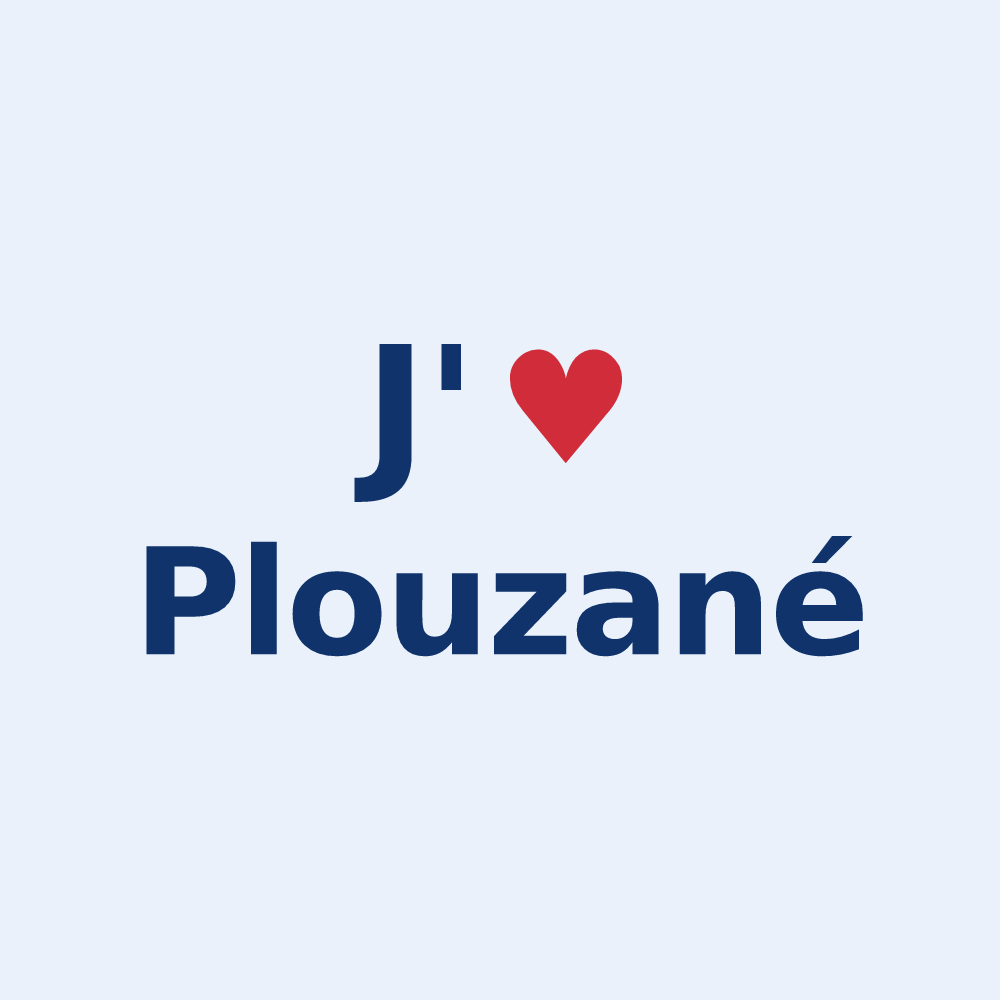 Sticker personnalisé Plouzané — design « J'aime Plouzané » imprimé sur le sticker