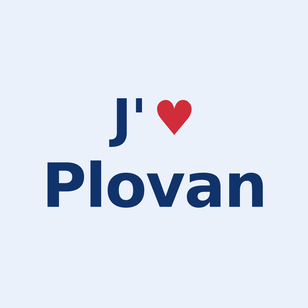 Sticker personnalisé Plovan — design J'aime Plovan