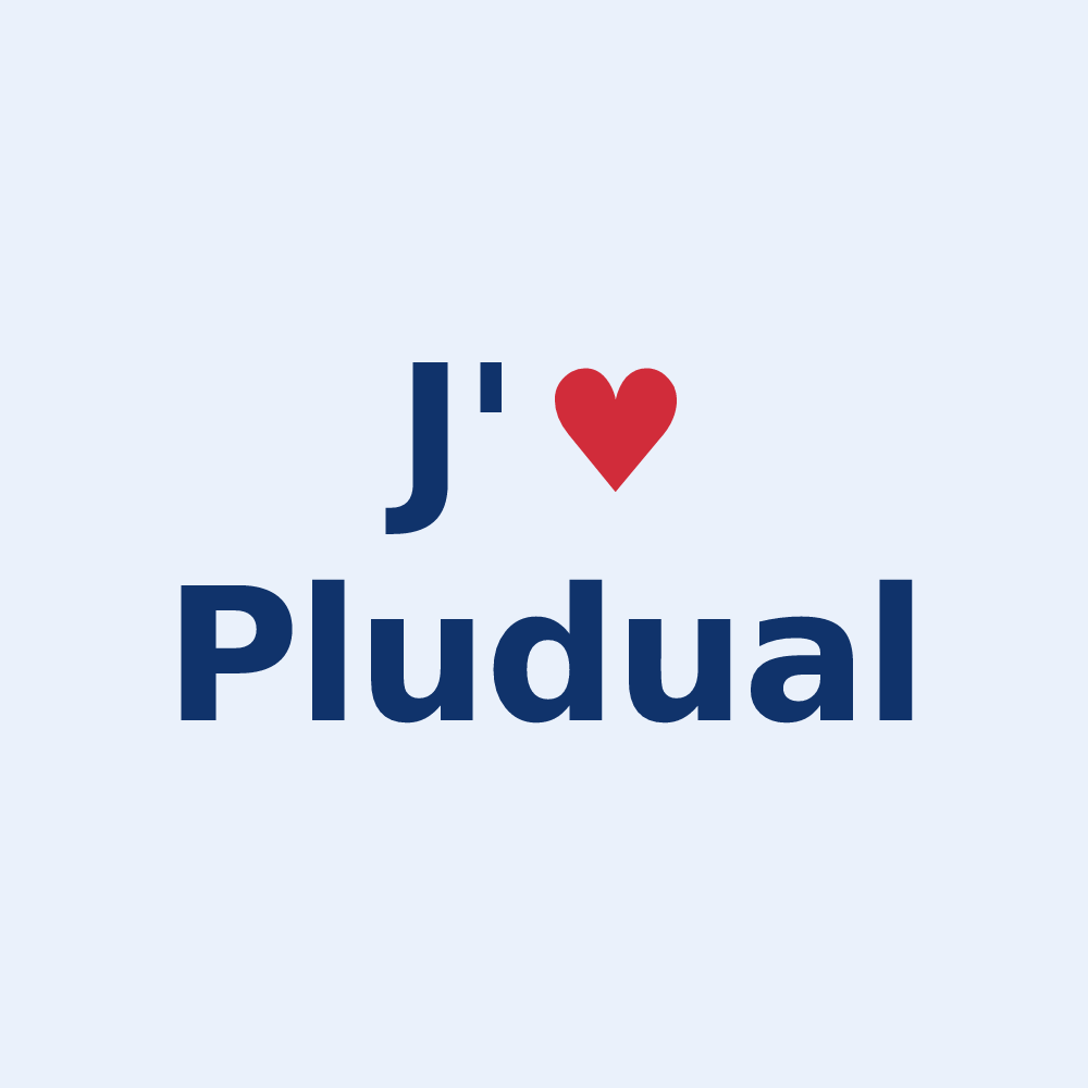 Sticker personnalisé Pludual — design J'aime Pludual