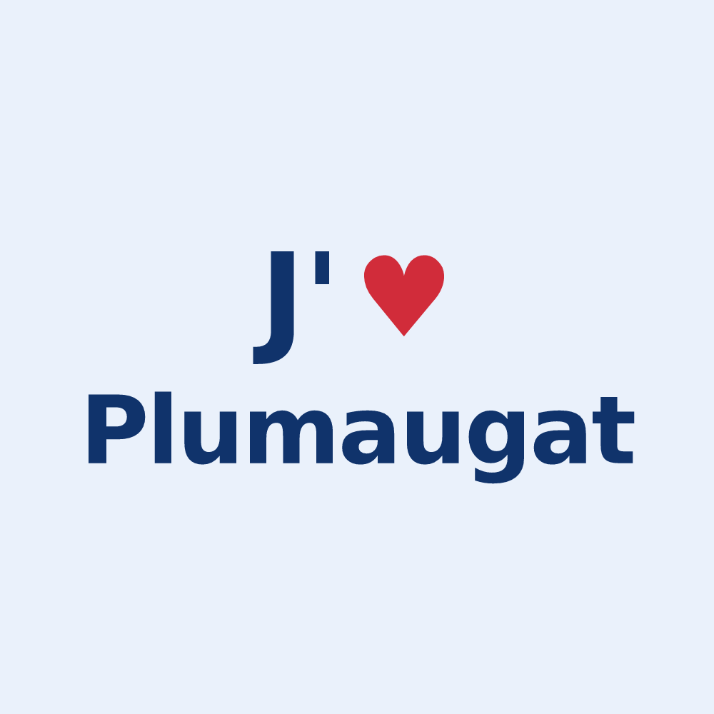 Sticker personnalisé Plumaugat — design J'aime Plumaugat