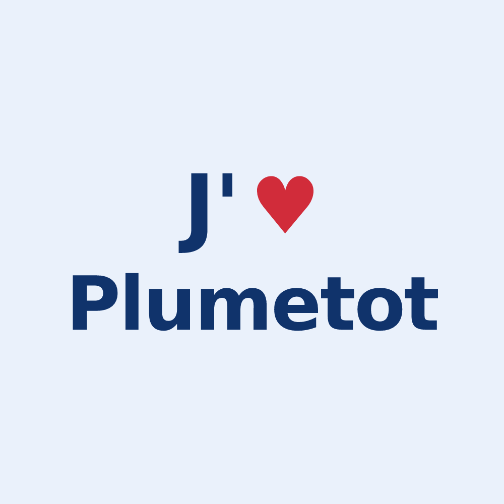 Sticker personnalisé Plumetot — design « J'aime Plumetot » imprimé sur le sticker