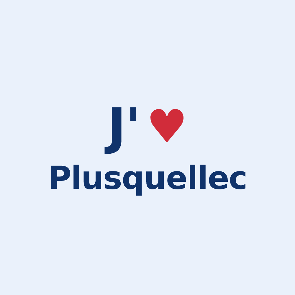 Sticker personnalisé Plusquellec — design J'aime Plusquellec