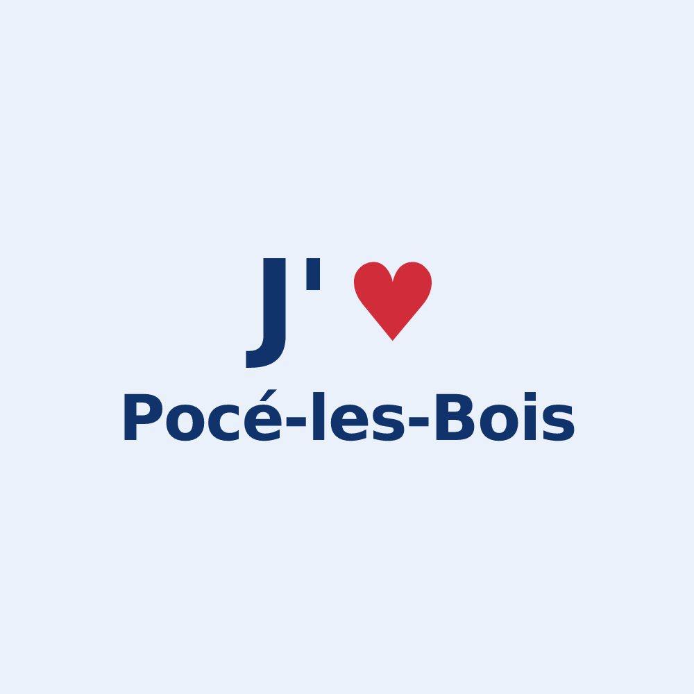 Sticker personnalisé Pocé-les-Bois — design J'aime Pocé-les-Bois