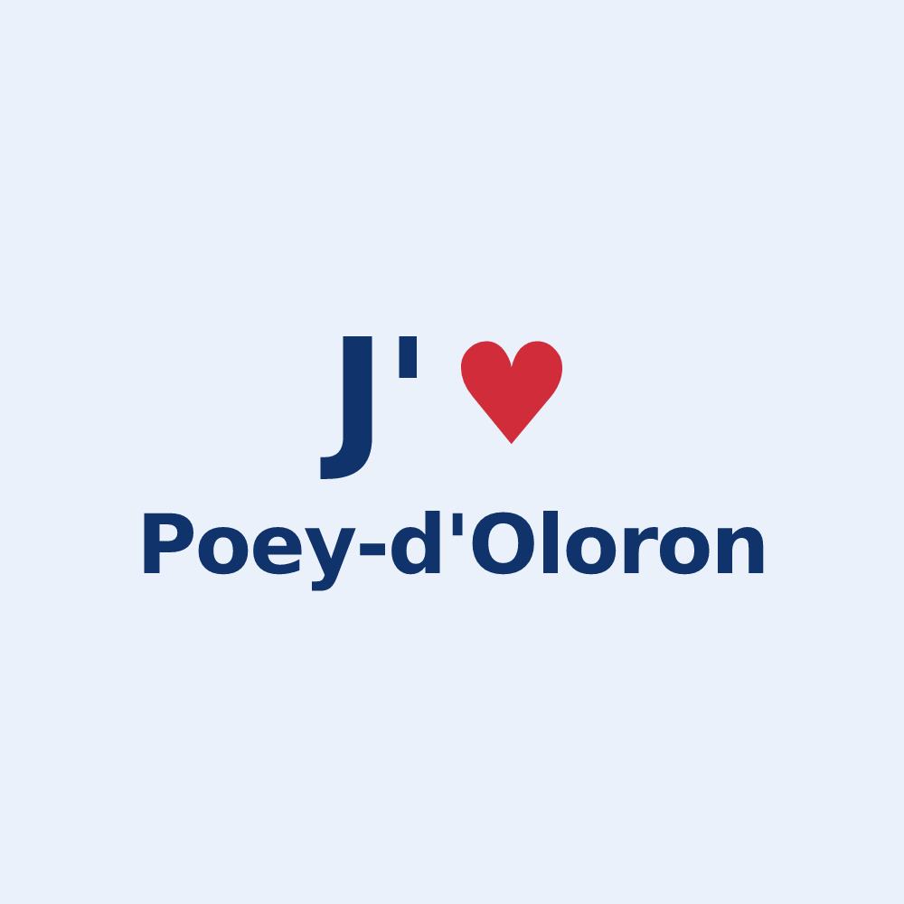 Sticker personnalisé Poey-d'Oloron — design J'aime Poey-d'Oloron