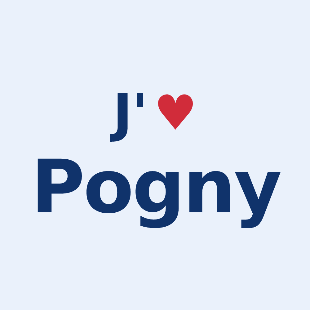 Sticker personnalisé Pogny — design J'aime Pogny