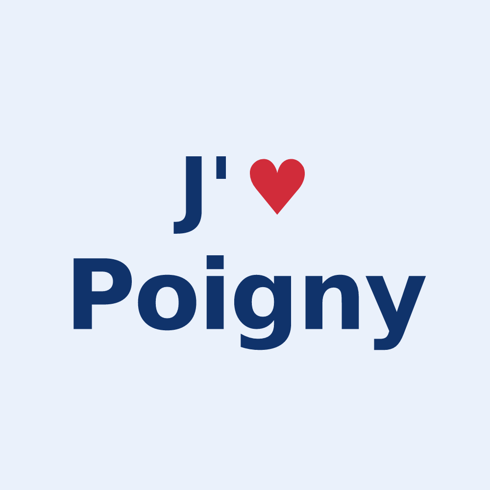 Sticker personnalisé Poigny — design J'aime Poigny