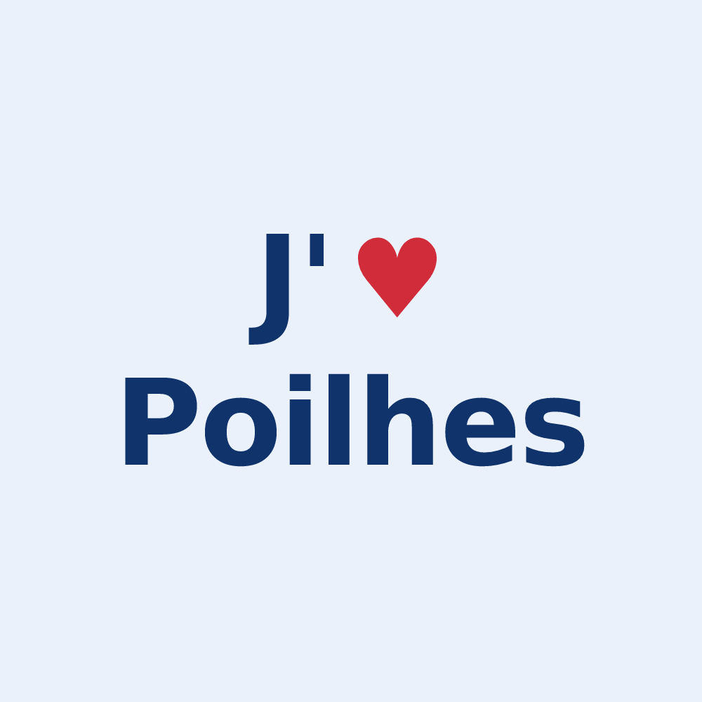 Sticker personnalisé Poilhes — design J'aime Poilhes