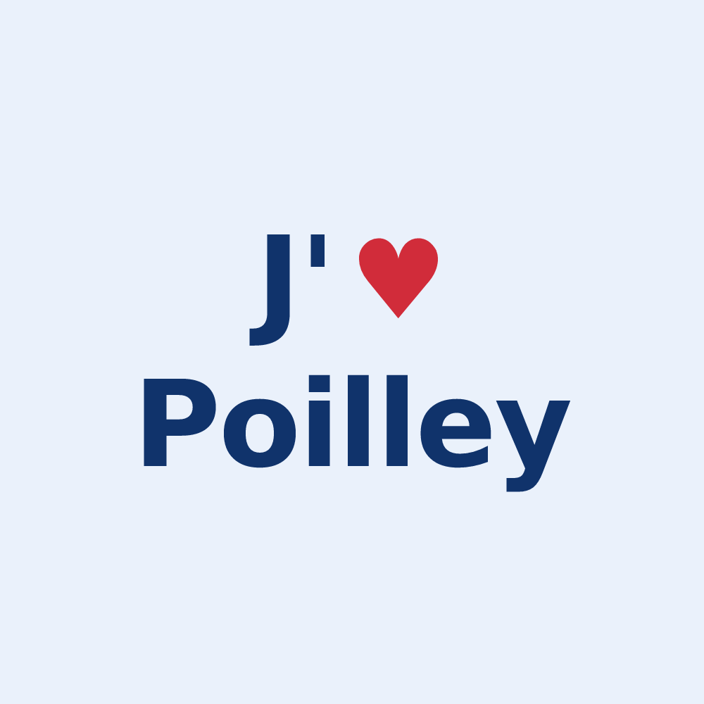 Sticker personnalisé Poilley — design J'aime Poilley